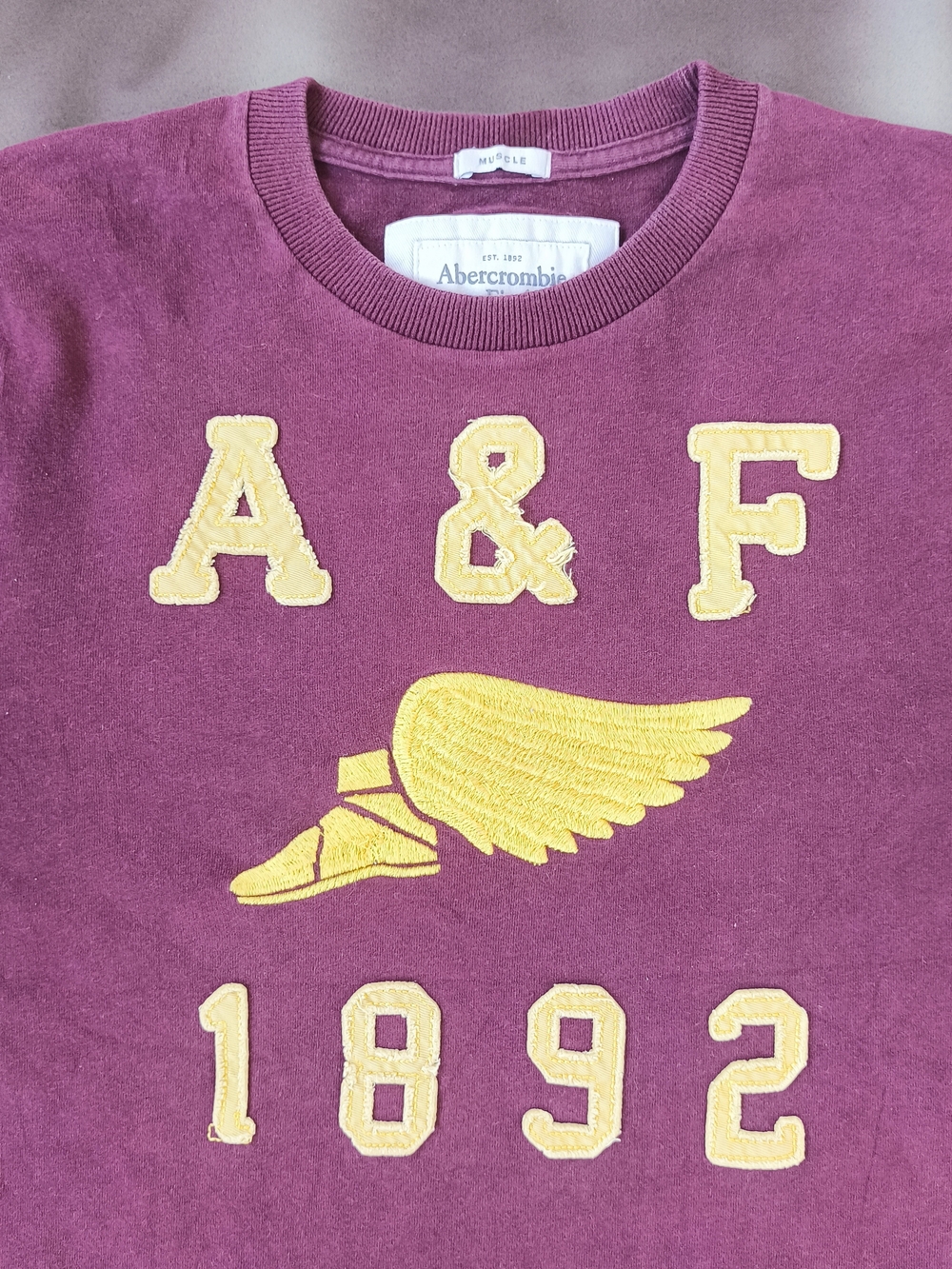 Abercrombie & Fitch Mens Muscle Crewneck Sweatshirt EmbroideredAppliqué Size XL